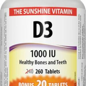 Webber Vit D3 1000iu Bns Tabs |  260'S Tablets