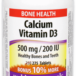 Calcium Carbonate+Vit D Tb 500mg/200iu Bns 250+25, 275