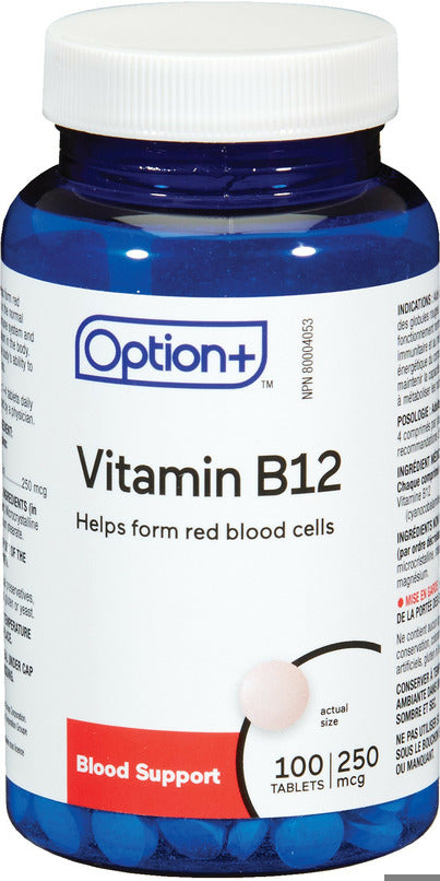 OPTION+ VITAMIN B12 TB 250MCG 100